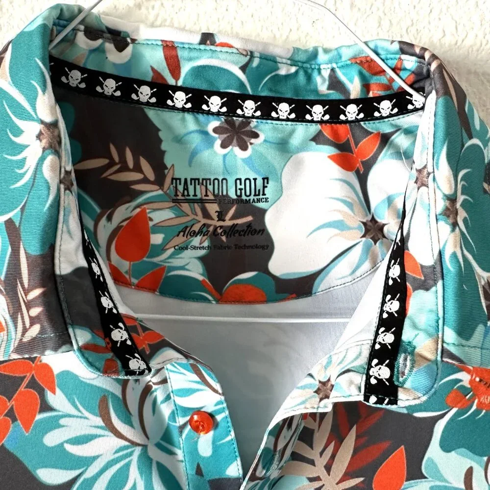 Tattoo Golf - Aloha Men's Hawaiian Golf Shirt - L - Picture 5 of 5